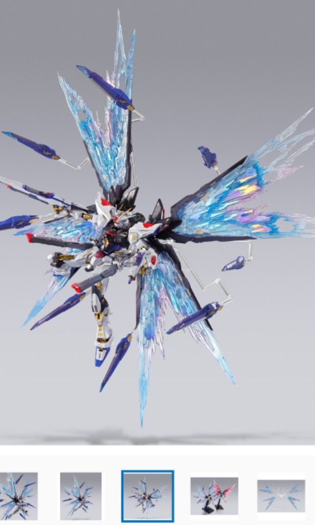 Pre-order METAL BUILD STRIKE FREEDOM GUNDAM "WING OF LIGHT" OPTION SET (Category: Gundam Model Kits) located in Singapore. Submitted by starlight_5555 (Listing ID 1328345675, Image 1). Description: PLEASE READ FAQ: Expected Delivery: March-2025 Non-refundable $30 deposit required via paynow and remainder payable at collection. The item will be held for two weeks upon delivery. Please arrange pickup within this period; otherwise, the deposit will 