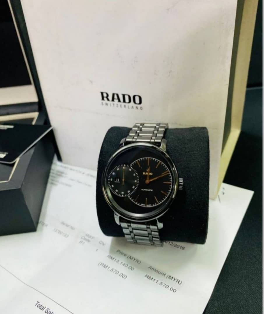 Rado DiaMaster Grande Seconde High Tech Ceramic Black Dial Date Automatic Men s Watch R14127152