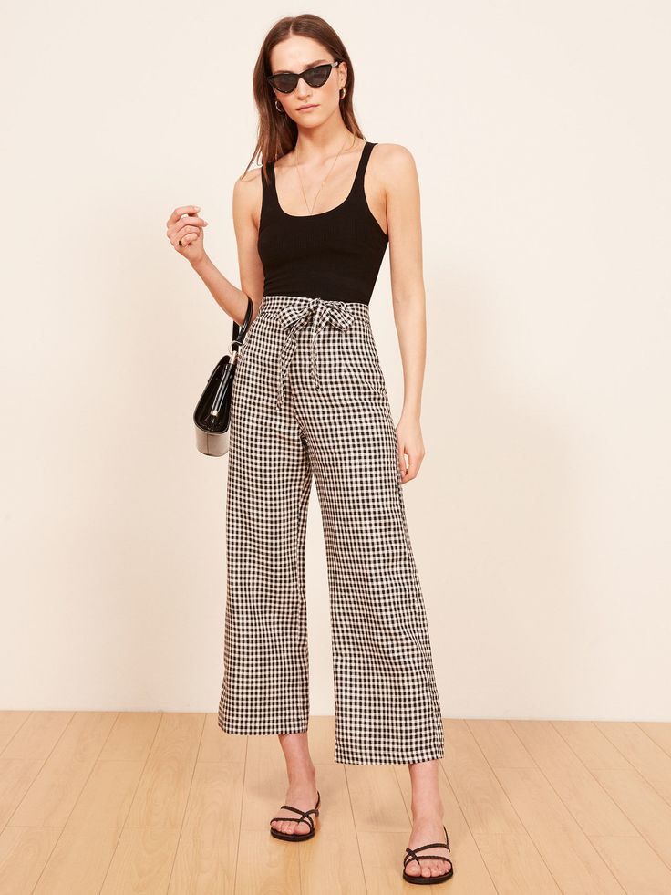 Reformation Petites Saylor Pants in Gingham Women s Fashion Bottoms Other Bottoms on Carousell