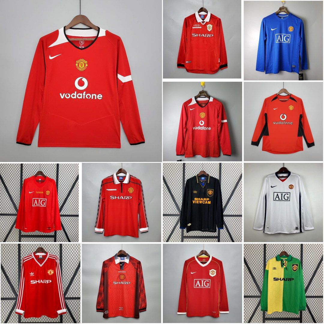 Retro Manchester United Jersey Long Sleeve Man U Retro Football