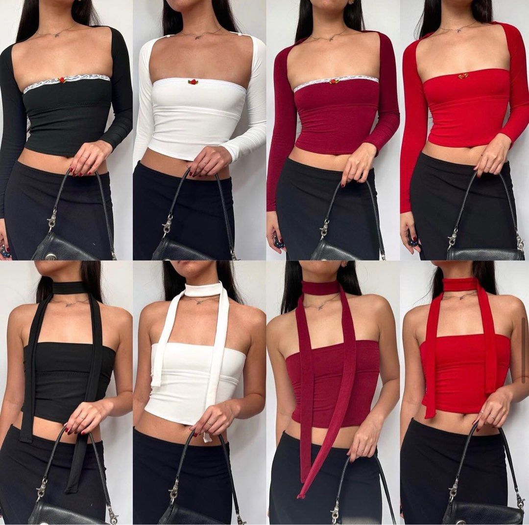 @theroguebasis Cropped Top and Bolero Set (Category: Sleeveless) located in Taguig. Submitted by levlover (Listing ID 1328290802, Image 1). Description: - This is a set (cropped top + bolero) - Perfect for those who want to pair it with different clothing items - Used once, pls see photos for when worn - Bought it for 750, only selling for 400 - No issues!! :) - Size: Fits up to SMALL (L 9”, B 11.5”) - Original design - handmade with cotton spand