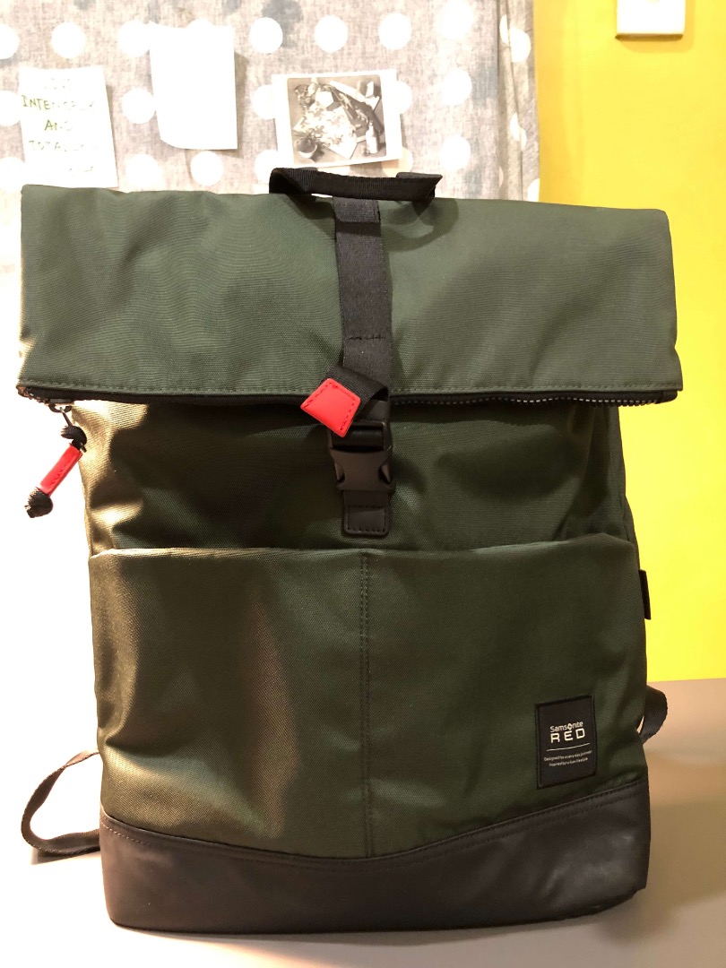 Samsonite Red Glaehn 2.0 Eco Backpack Olive Like New Men s Fashion Bags Backpacks on Carousell