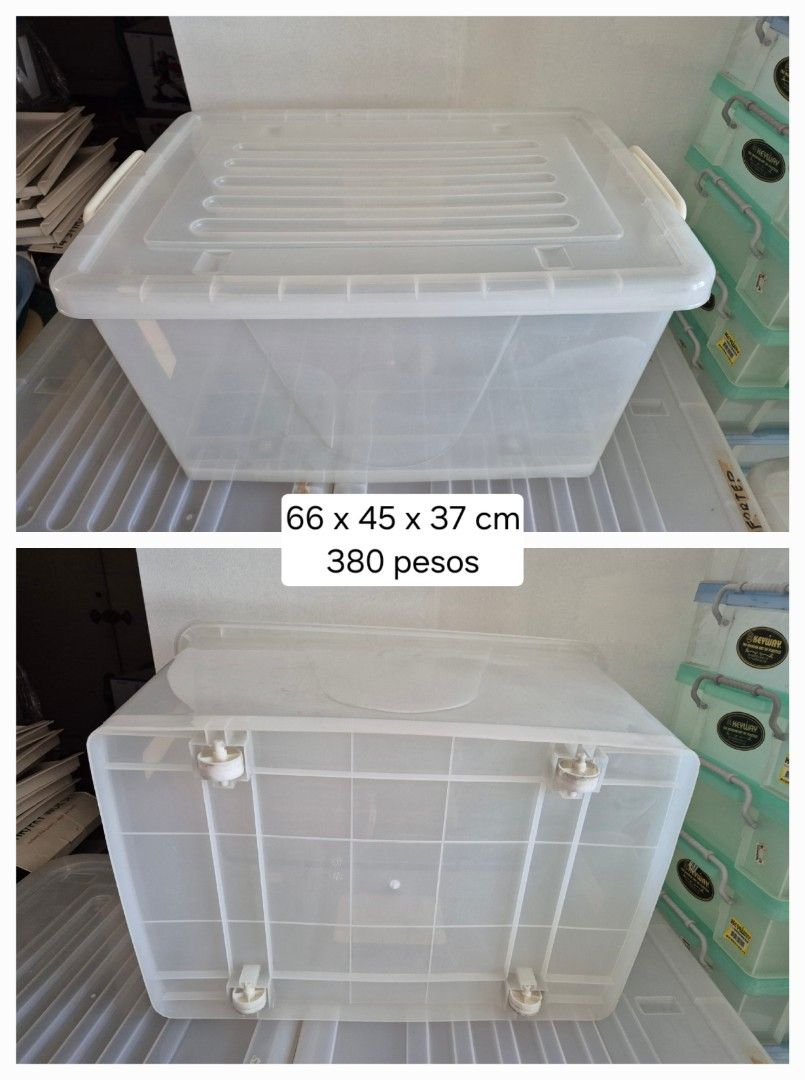 Big Storage box assorted (Category: Storage Boxes & Baskets) located in Quezon City. Submitted by mlim.65 (Listing ID 1328270472, Image 3). Description: please see pic for pricing of each used pro in good condition.