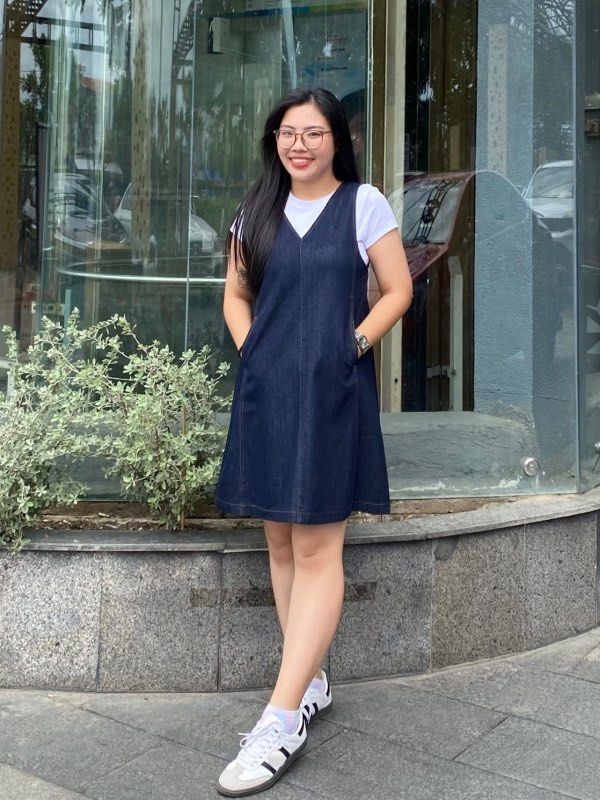 uniqlo denim dress UNIQLO JW ANDERSON Open-collar denim shirt dress WOMEN 484523 NWT