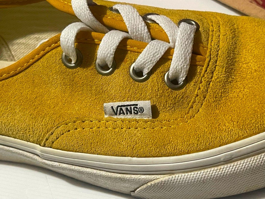 Vans Authentic Mustard Suade (Category: Sneakers) located in Angono. Submitted by kasstuff (Listing ID 1328362254, Image 3). Description: Barely used Size 6.5 womens or 23cm Color may vary due to lighting Color rate 9.5/10 Decluttering.
