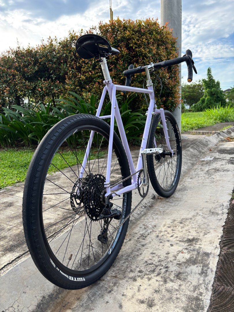Velo Orange Polyvalent - Lilac (Whole Bike) (Category: Bicycles) located in Makati City. Submitted by omrtn (Listing ID 1328290867, Image 2). Description: FOR SALE: Velo Orange Polyvalent Lilac (Whole bike) Excellent condition Size 57 TT - Good for 5’9-5’11 height Velo Orange Grand Cru headset Velo Orange quill stem Velo Orange handlebar Nitto bar end plug Rollci crankset Velo Orange pedals Brooks England C17 saddle Origin 8 rims WTB Tire AdventX
