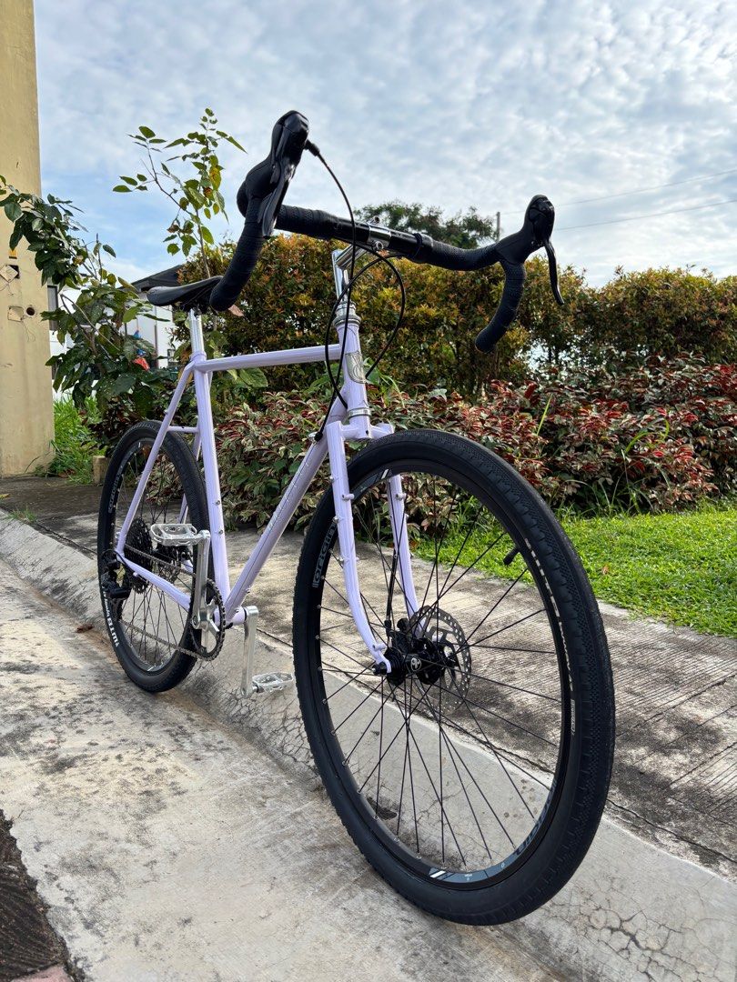 Velo Orange Polyvalent - Lilac (Whole Bike) (Category: Bicycles) located in Makati City. Submitted by omrtn (Listing ID 1328290867, Image 3). Description: FOR SALE: Velo Orange Polyvalent Lilac (Whole bike) Excellent condition Size 57 TT - Good for 5’9-5’11 height Velo Orange Grand Cru headset Velo Orange quill stem Velo Orange handlebar Nitto bar end plug Rollci crankset Velo Orange pedals Brooks England C17 saddle Origin 8 rims WTB Tire AdventX