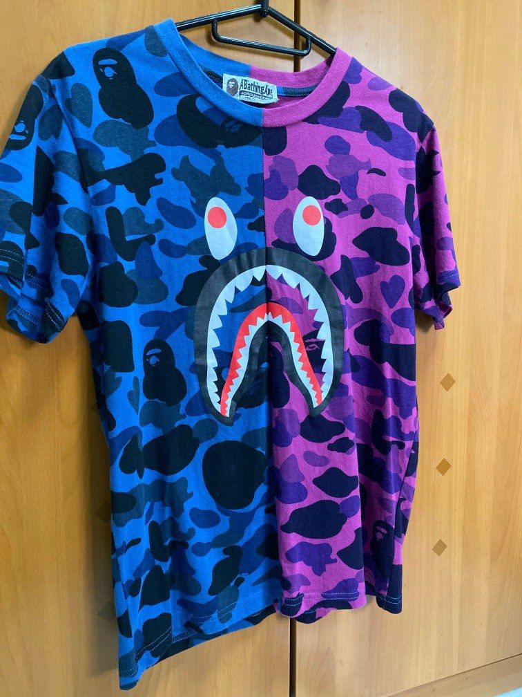 Vintage Bape Split Camo Shark Wgm Tee