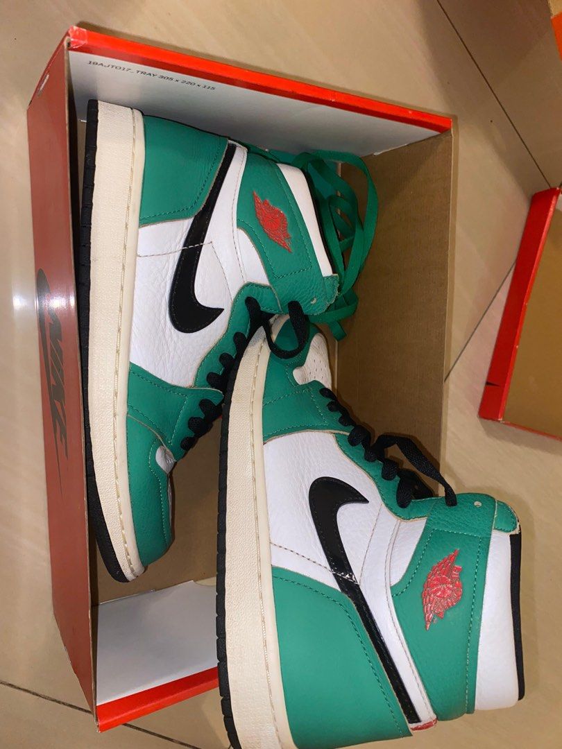 WNMS Air Jordan High OG “Lucky Green”, Fesyen Wanita, Sepatu di