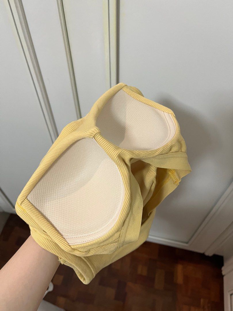 Yellow bra crop top size m (Category: Sleeveless) located in Mandaluyong City. Submitted by chwtme (Listing ID 1328281995, Image 3). Description: - like new, used 2x only - size M, fits 34-36A .