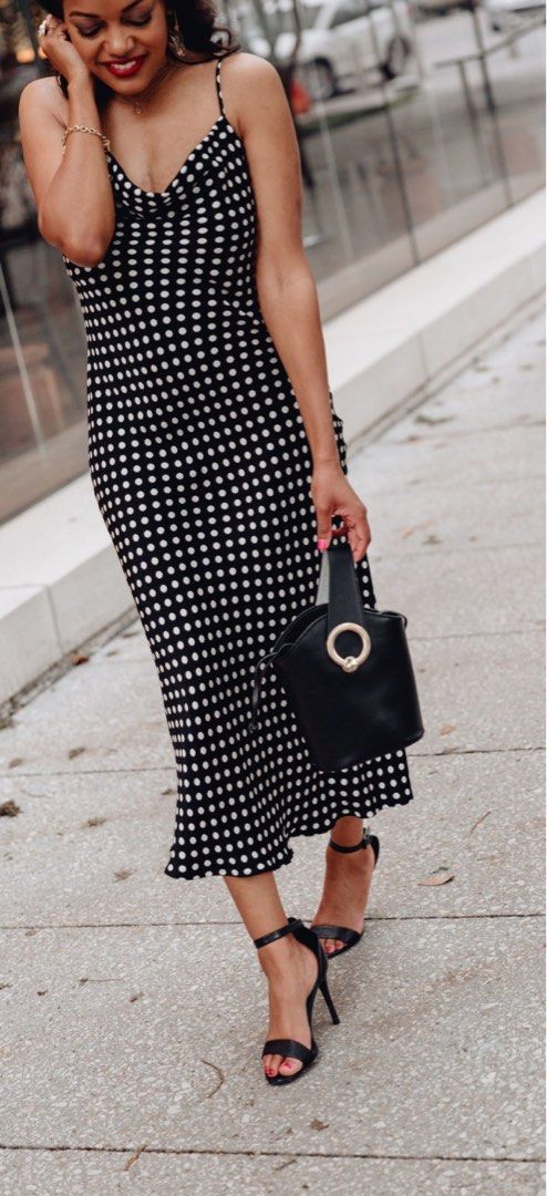 White and black polka dot dress zara cheap