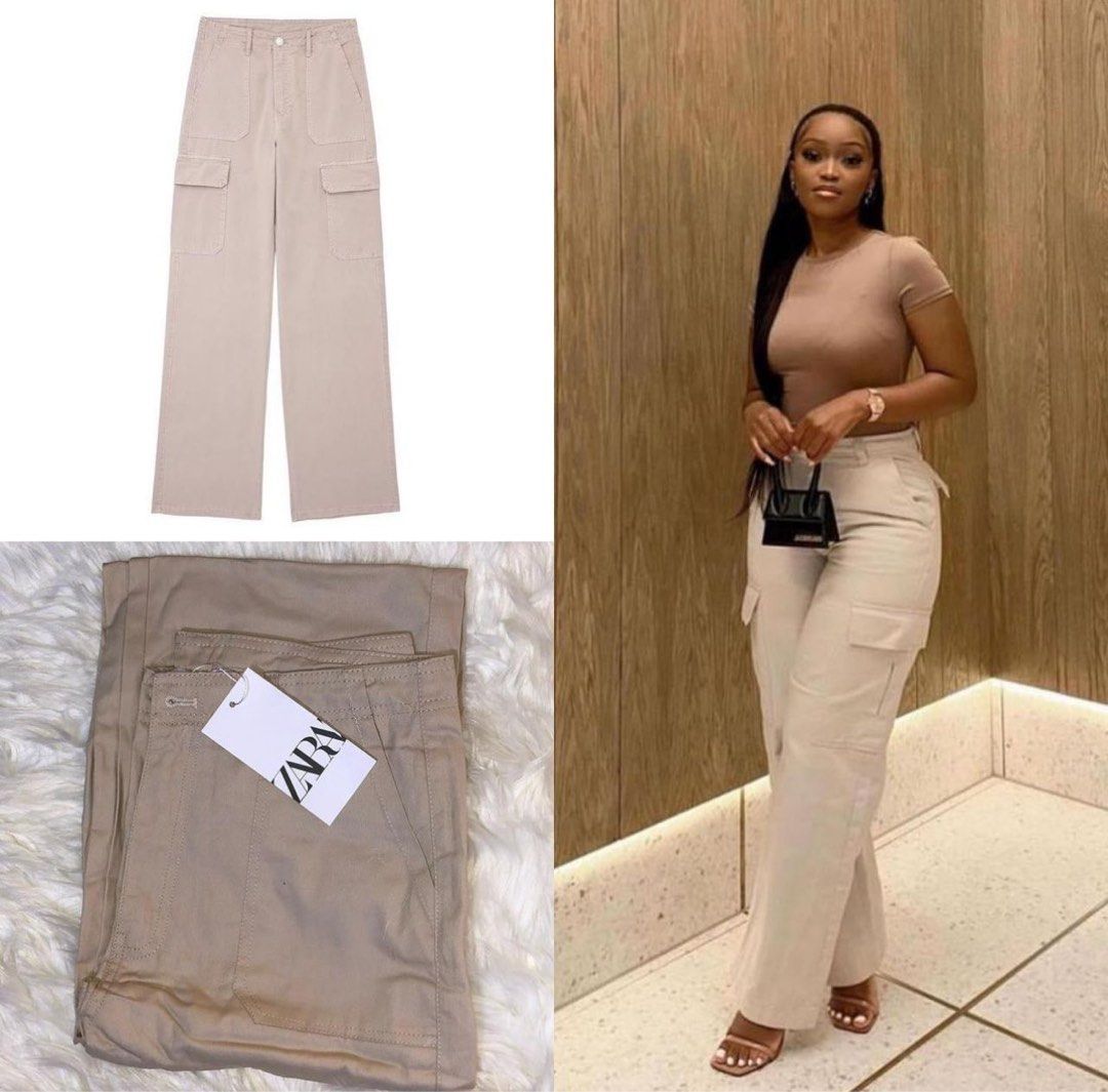 Zara Cargo pants beige Women s Fashion Bottoms Jeans Leggings on Carousell