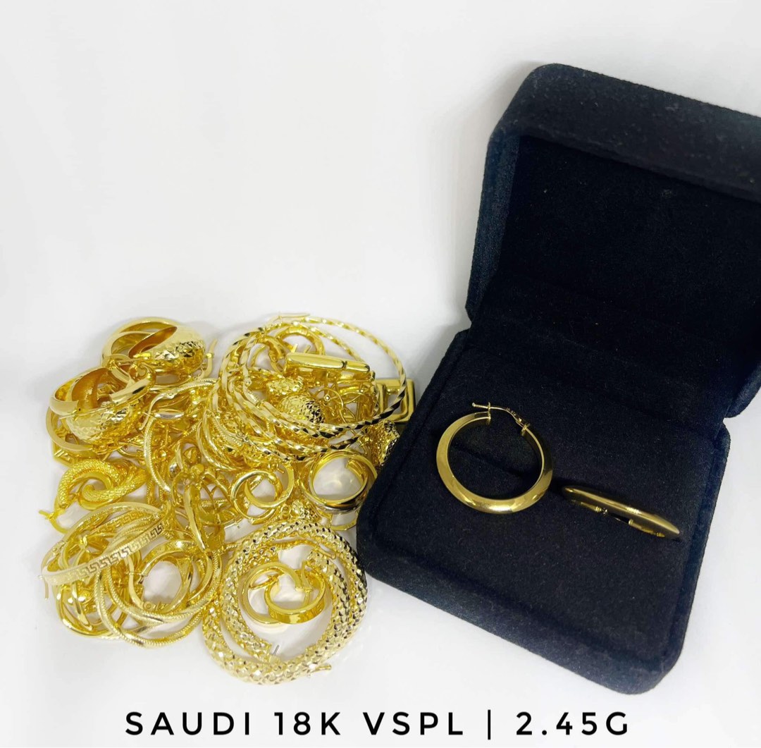 18K SAUDI GOLD PAWNABLE FINE JEWELRY Women s Fashion Jewelry Organizers Earrings on Carousell