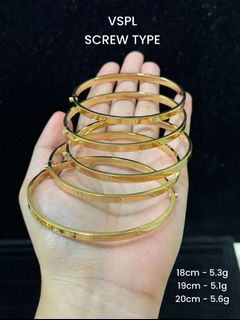 18k Saudi Gold Bangle 19cm, Women