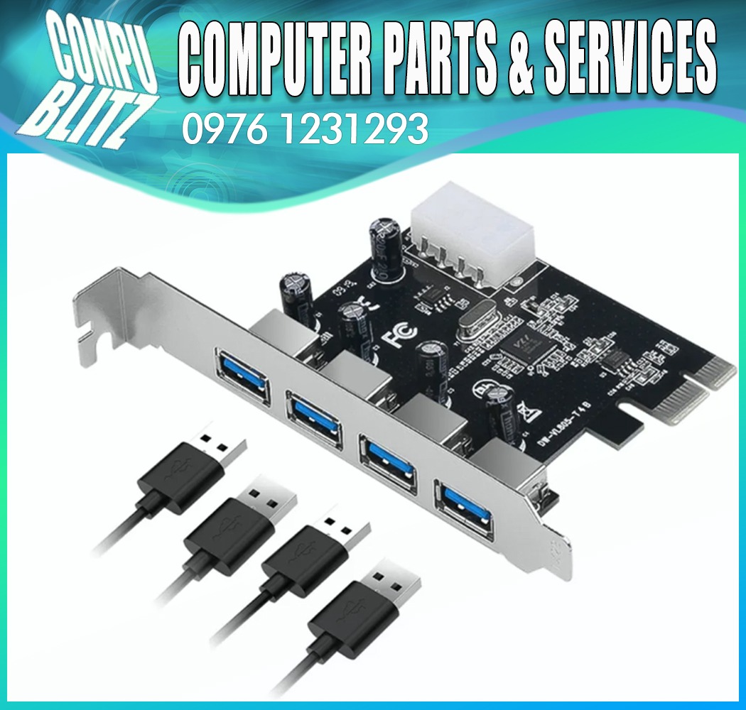 5Gbps 4 Ports USB 3.0 PCI-e Expansion Card Adapter PCI Express USB 3.0 ...