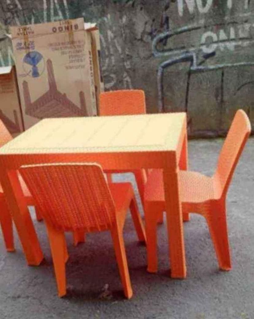 ✷ Dining set rattan table and chairs‼️ (Category: Tables & Sets) located in Manila. Submitted by katttt214 (Listing ID 1323742347, Image 2). Description: Plastic rattan table and chairs‼️ same day deliver ❉ rattan table and chairs‼️ 2 seater 4 seater 6 seater 8 seater ❍brand new ❍ plastic rattan cod or gcash.