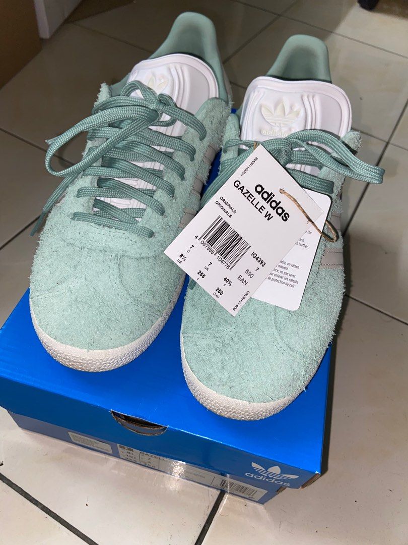 adidas gazelle silver green womens Adidas Gazelle ADV Shoes - Green / Cloud White / Gold Metallic