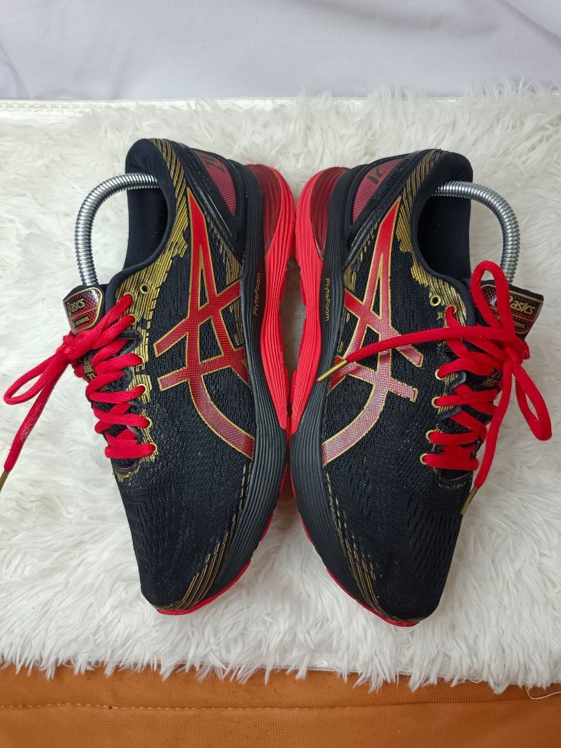 Asics Gel Nimbus 21 black classic Red 7 uk Men s Fashion Footwear Sneakers on Carousell