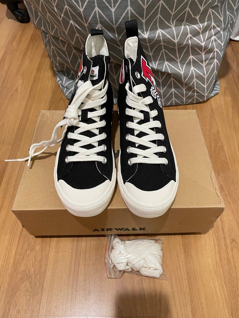 Original Authentic Airwalk Black White Canvas High Top Skateboard Sneaker Men Unisex Men s Fashion Footwear Sneakers on Carousell