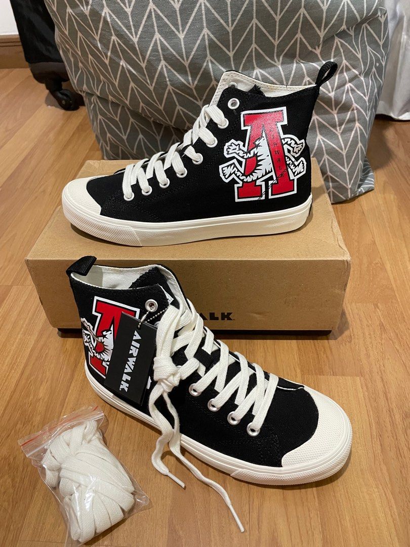 Original Authentic Airwalk Black White Canvas High Top Skateboard Sneaker Men Unisex Men s Fashion Footwear Sneakers on Carousell