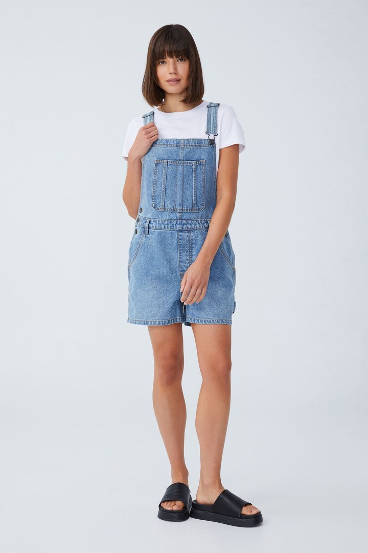 Cotton on overall shorts sales