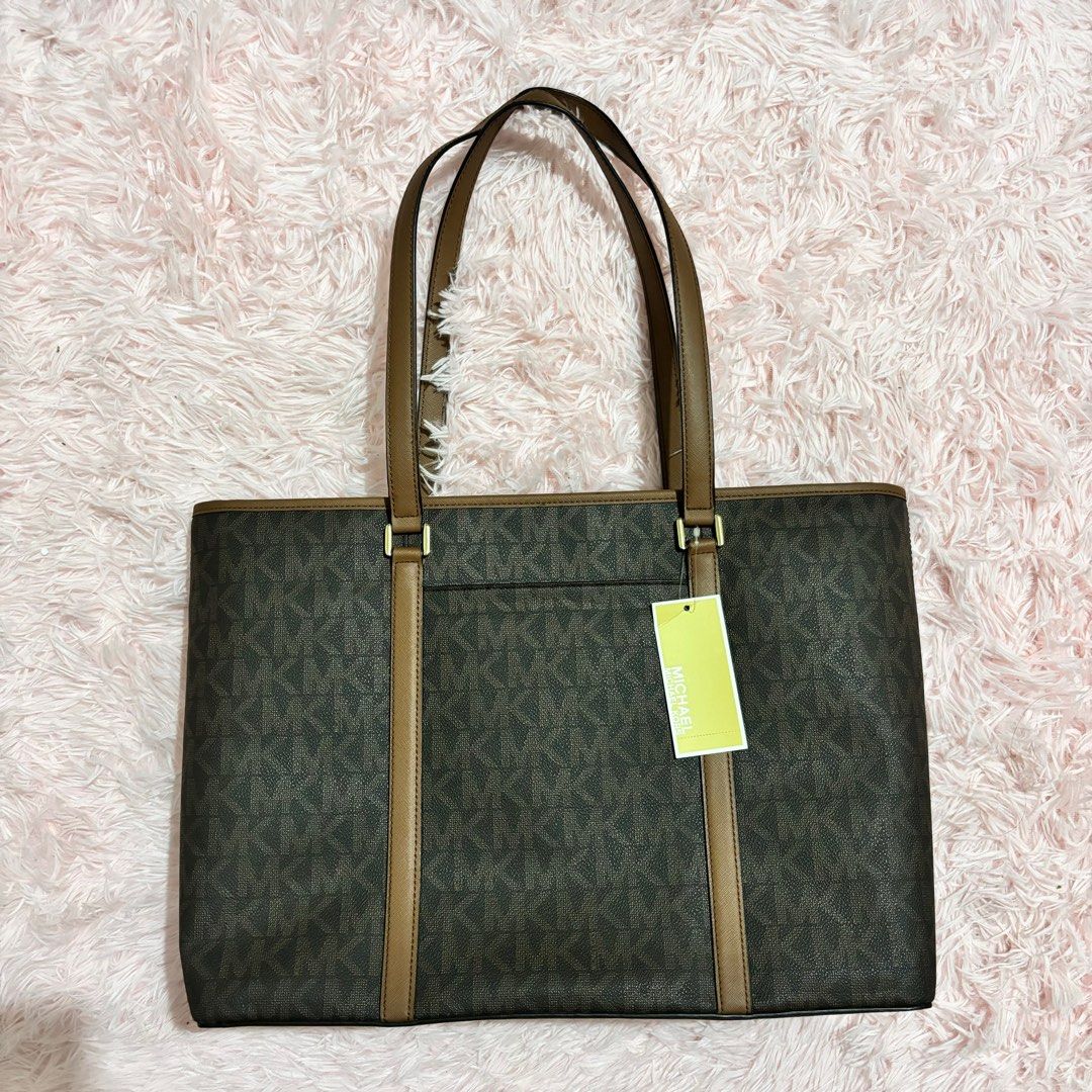 Authentic Michael Kors Brown Sady Large Tote Luggage LG MF TZ TOTE Luxury Bags Wallets on Carousell