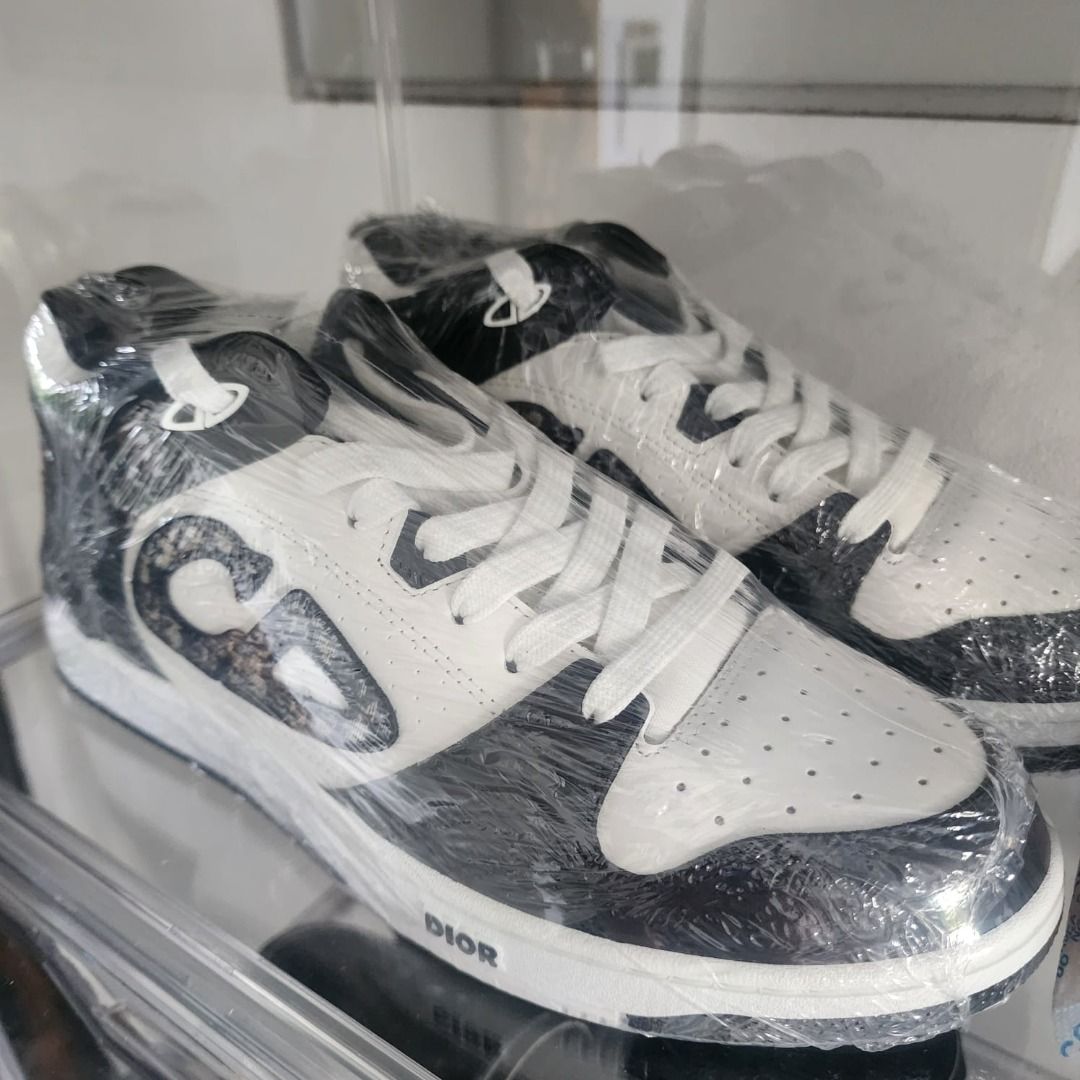 B57 Dior Mens Trainer Sepatu CHRISTIAN DIOR B57 CD OBLIQUE WHITE