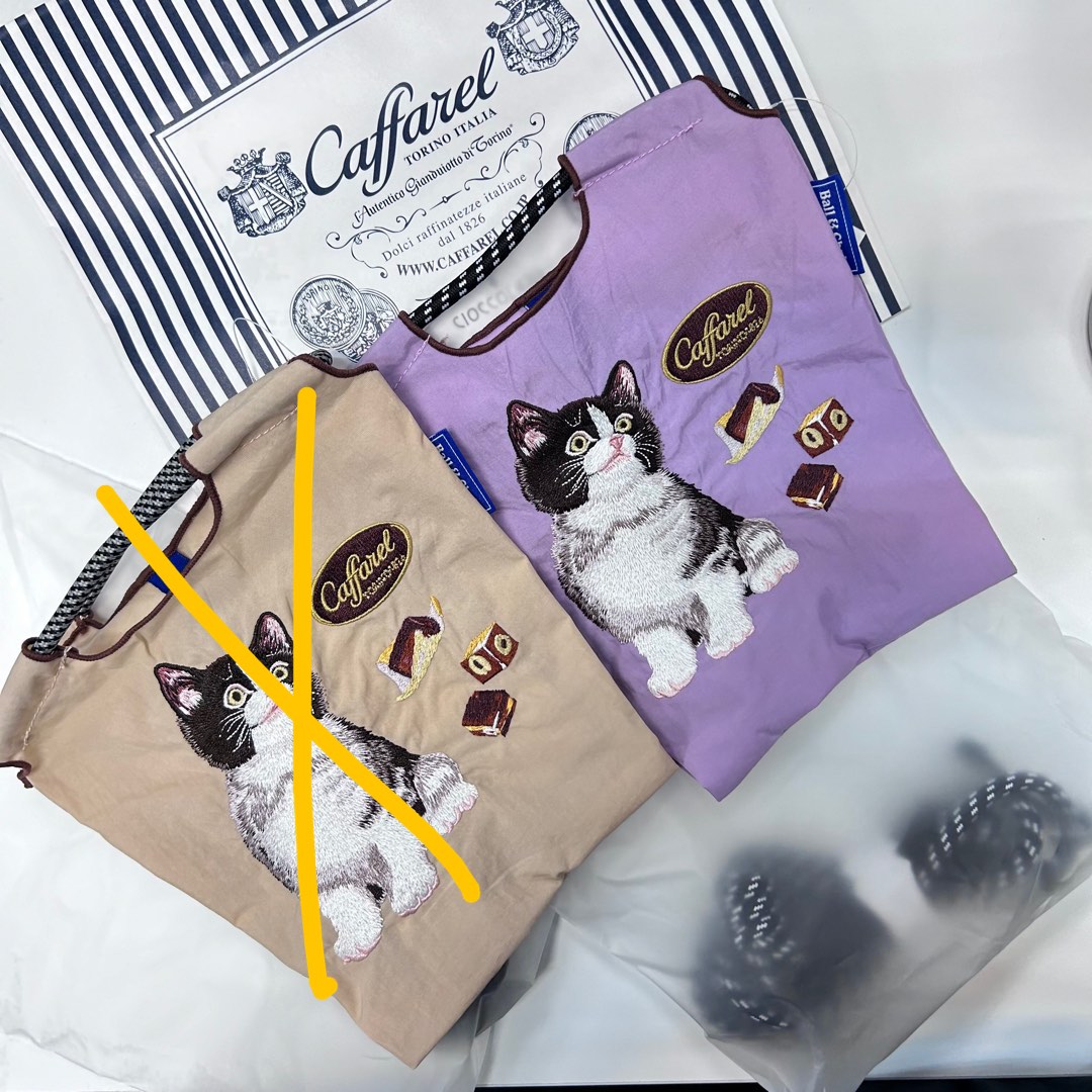 Caffarel × Ball&Chain 猫刺繍 バッグ ライトグレー MS 完売】Ball