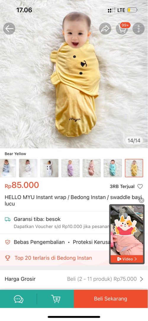 Bedong Instan Sleepsack Swaddle Myu (Kategori: Baju Bayi) berada di Tangerang. Dikirim oleh yonaajie (ID iklan 1323744730, Gambar 2). Deskripsi: Myu merupakan Bedong instan yang didesign khusus untuk memberikan kenyamanan dan kehangatan untuk Bayi anda. Sesuai untuk Bayi dengan berat badan sampai 8kg. Stylish yet comfortable instant swaddle to keep the baby warm for a safe and sound sleep. Suitable up to babies weighing 8kg. 100% cotton. Unique. 