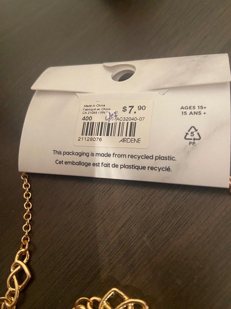 Brand new Ardene necklace (Category: Jewelry) located in Toronto. Submitted by violetshopcollection (Listing ID 1323812795, Image 3). Description: Condition- brand new Purchase from Ardene Payment- Prefer exact Cash No Refunds / Exchange No try ons, No trading No holds. Only with a Interac e-transfer payment has been deposited. All purchases are Finally Sale From a Smoke Free home First come, First Serve Price-$5 Pick up- At Memorial Park ave and