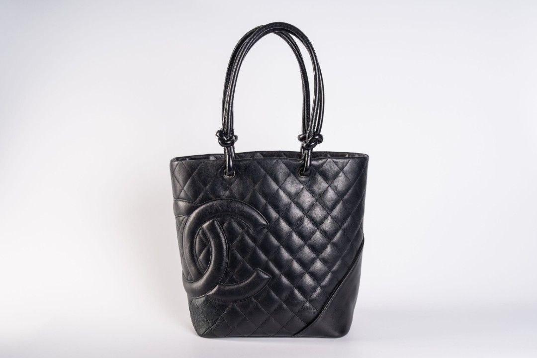 Chanel cambon tote bag black Luxury Bags Wallets on Carousell