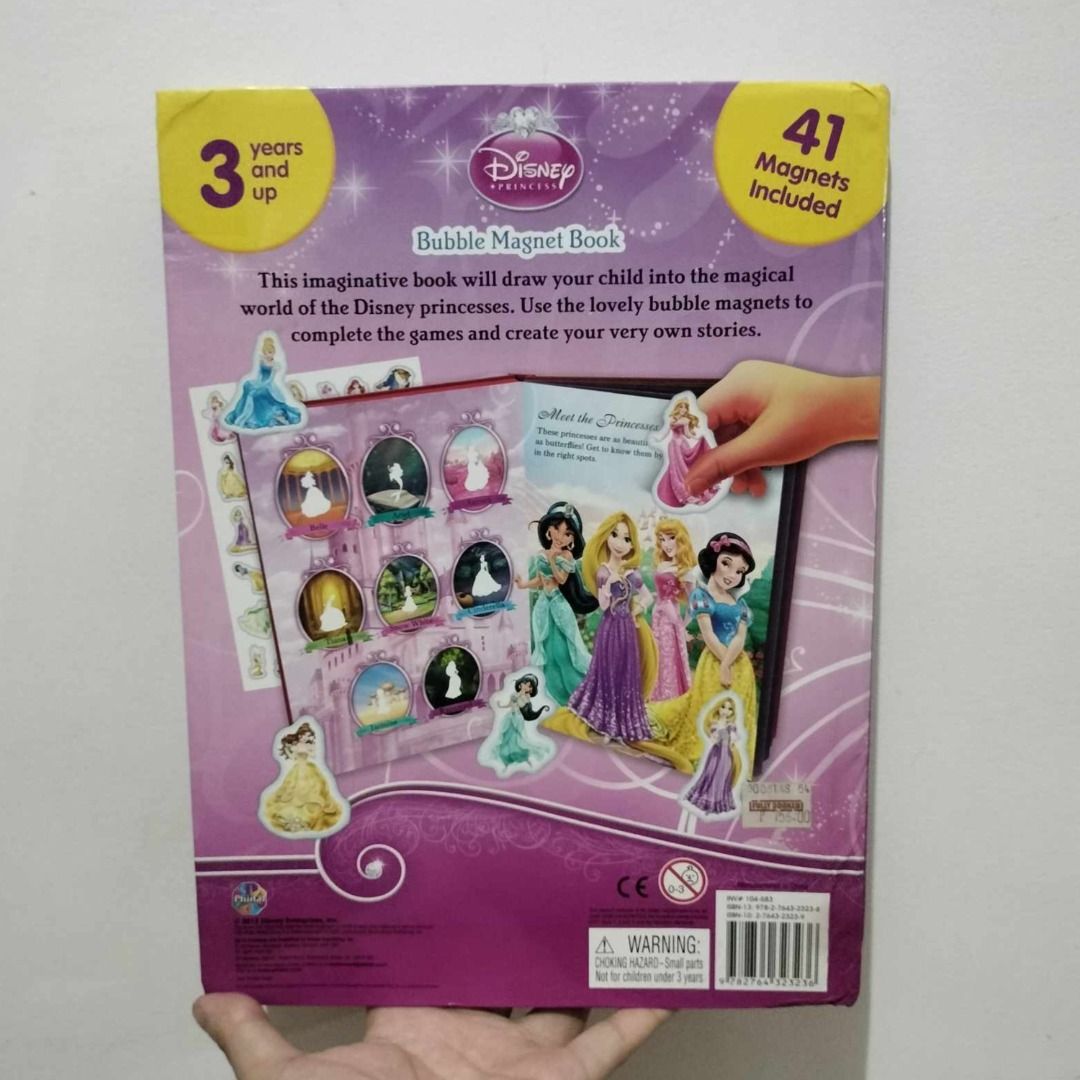 Disney Princess: Bubble Magnet Book (Hardcover) (Category: Children's Books) located in Antipolo. Submitted by serjyms (Listing ID 1323678320, Image 2). Description: Disney Princess: Bubble Magnet Book (Hardcover) Selling Price: Php299+sf Condition: Good Condition, complete set of stickers Location: Antipolo City, Rizal Mode of Payment: GCash Mode of Delivery: J&T, LBC, Lalamove For inquiries, feel free to message me. Thank you and stay safe :)).