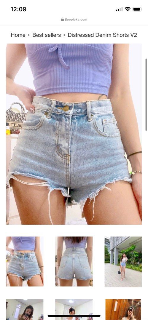 Distressed Denim Shorts Women s Fashion Bottoms Shorts on Carousell