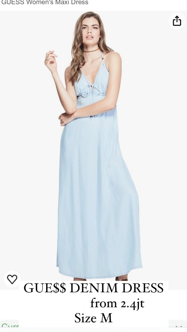 Guess denim maxi dress sales