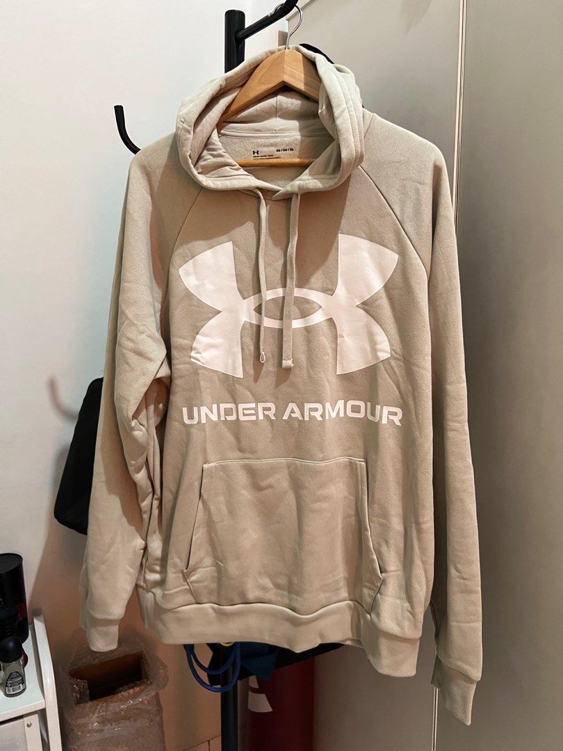 hoodie under armour big logo beige original