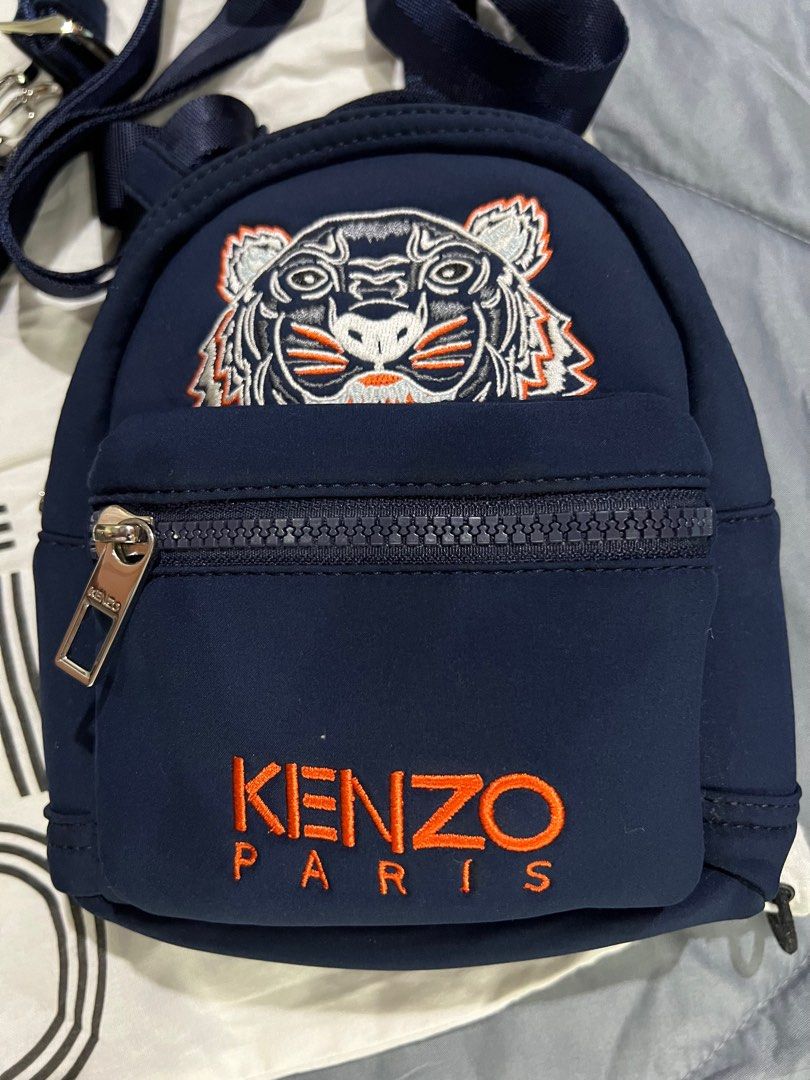 Excellent Kenzo Mini Neoprene Tiger Backpack Navy