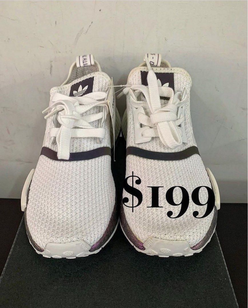New Sneakers Adidas NMD R1 White Tech Purple FZ0035 Carousell