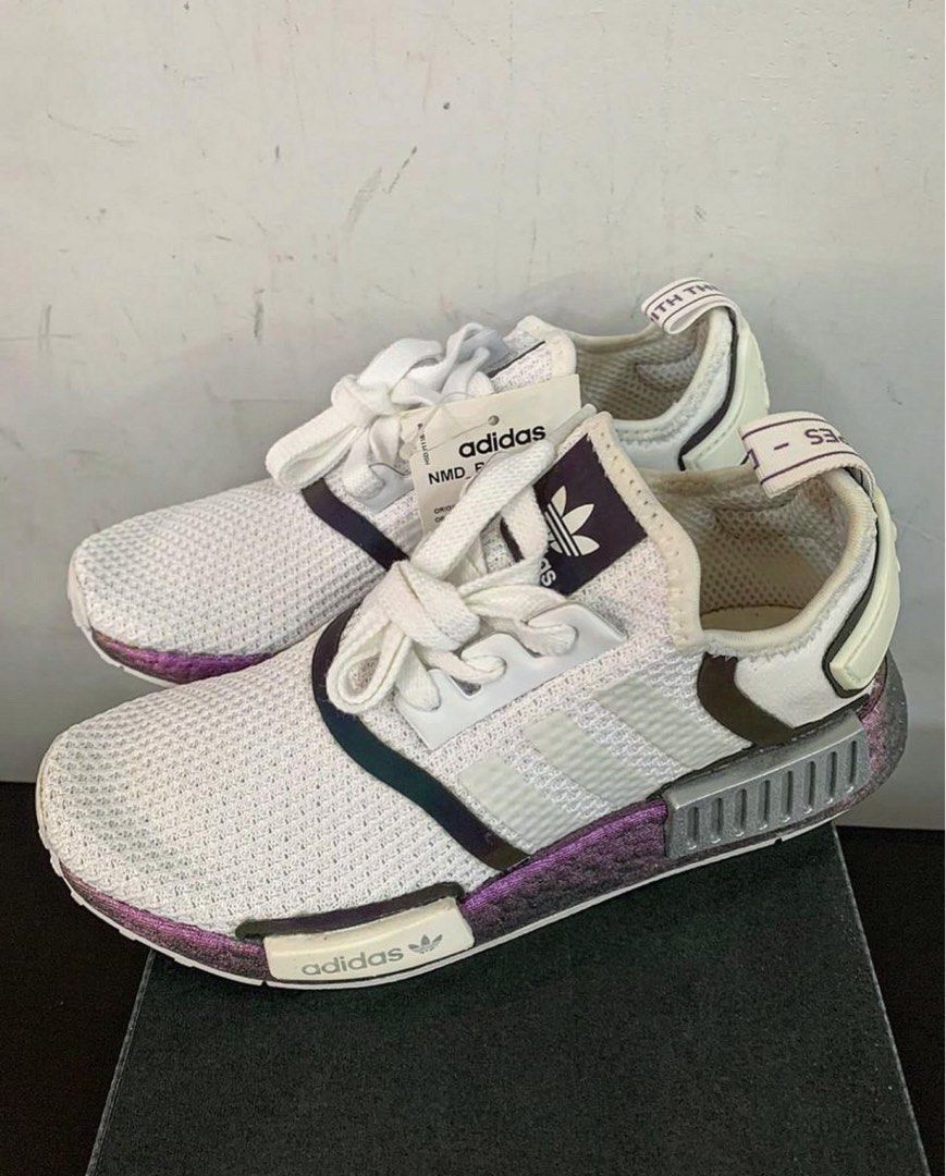 New Sneakers Adidas NMD R1 White Tech Purple FZ0035 Carousell