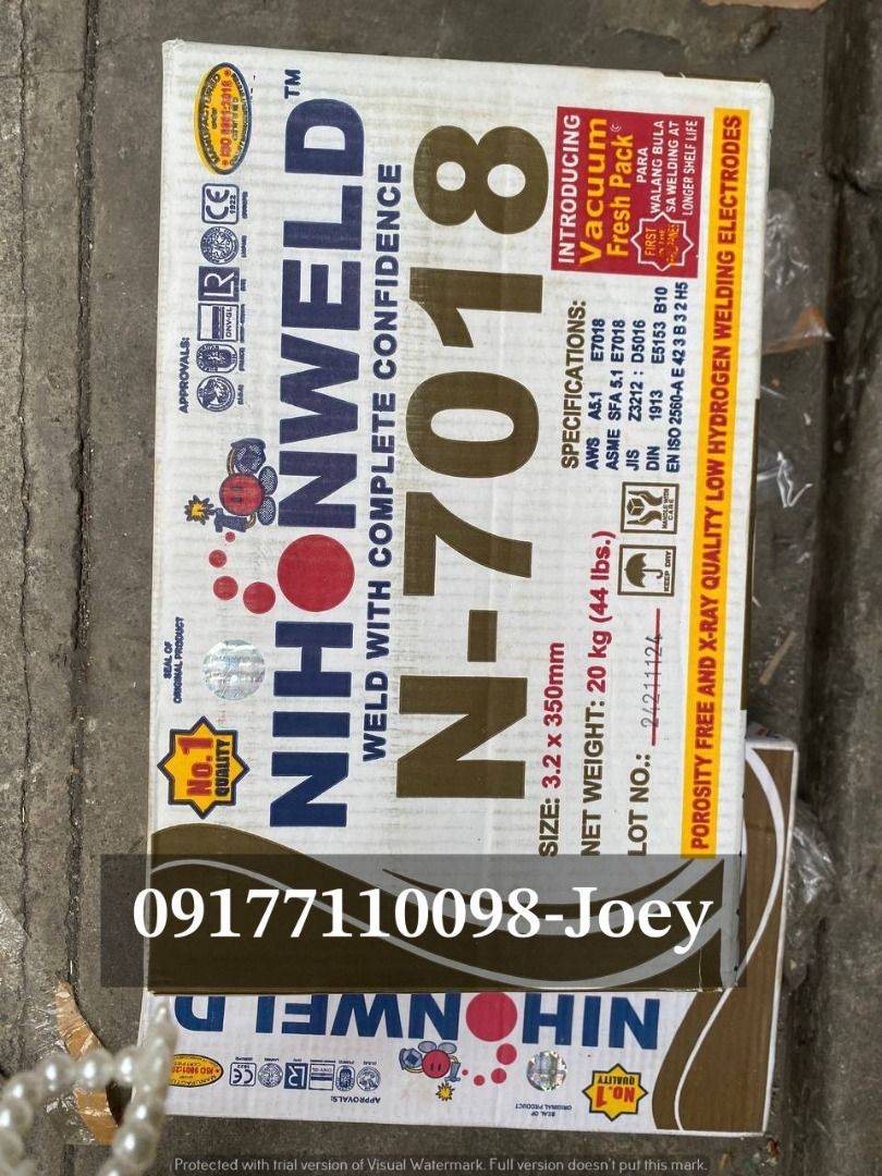 Nihoweld Welding Rod (Category: Construction & Building Materials) located in Manila. Submitted by joeyroque09 (Listing ID 1323696254, Image 3). Description: Nihonweld Welding rod 7018.