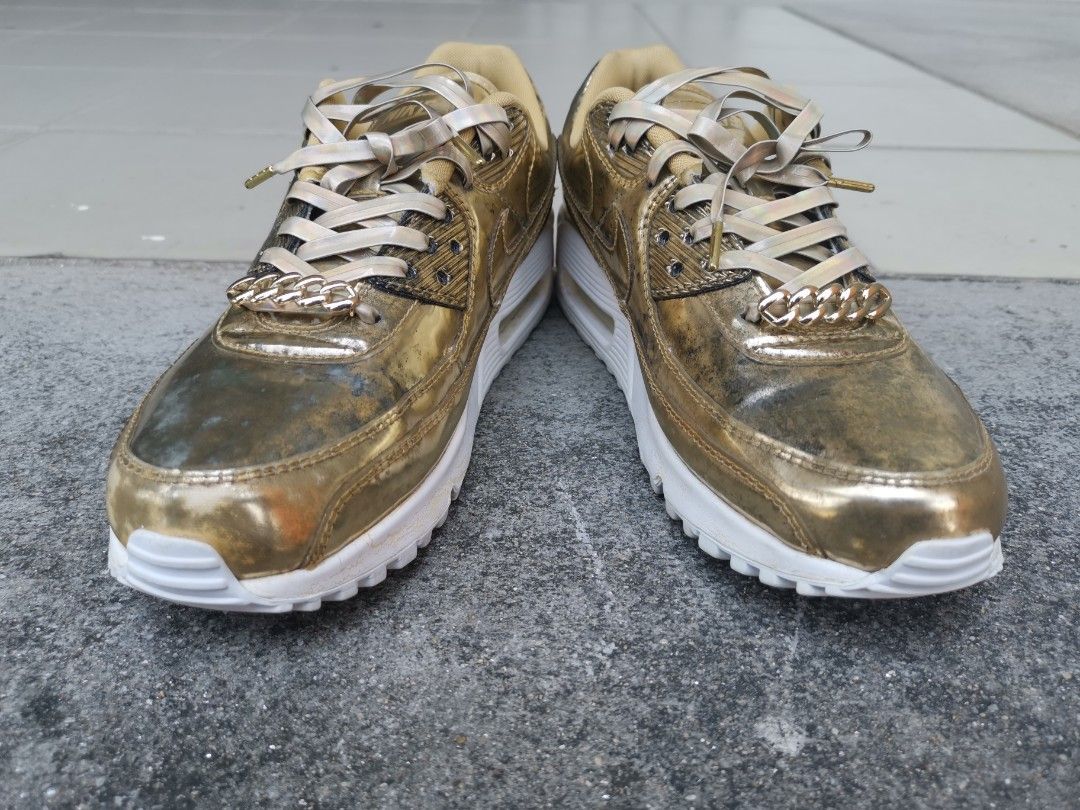 Nike Air Max 90 ANNIVERSARY EDITION GOLD METALLIC 635786 770 Men s Fashion Footwear Sneakers on Carousell