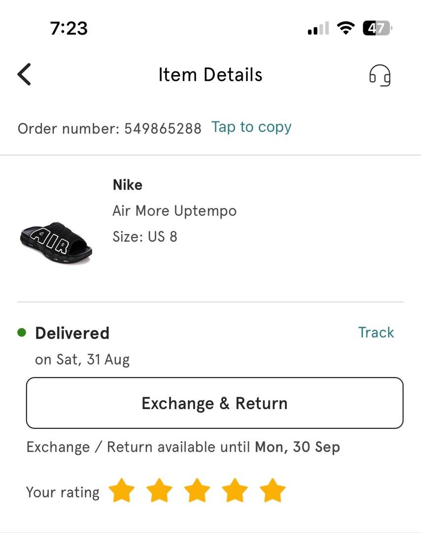Nike Air Uptempo Slides (Category: Slippers & Slides) located in Las Pinas. Submitted by grm02 (Listing ID 1323757457, Image 2). Description: Bought from Zalora Size 8 Mens Brandnew, fitted lang but hindi nagamit sa labas.