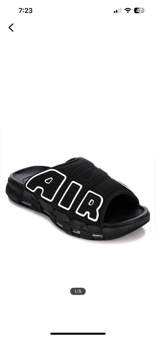 Nike Air Uptempo Slides (Category: Slippers & Slides) located in Las Pinas. Submitted by grm02 (Listing ID 1323757457, Image 1). Description: Bought from Zalora Size 8 Mens Brandnew, fitted lang but hindi nagamit sa labas.