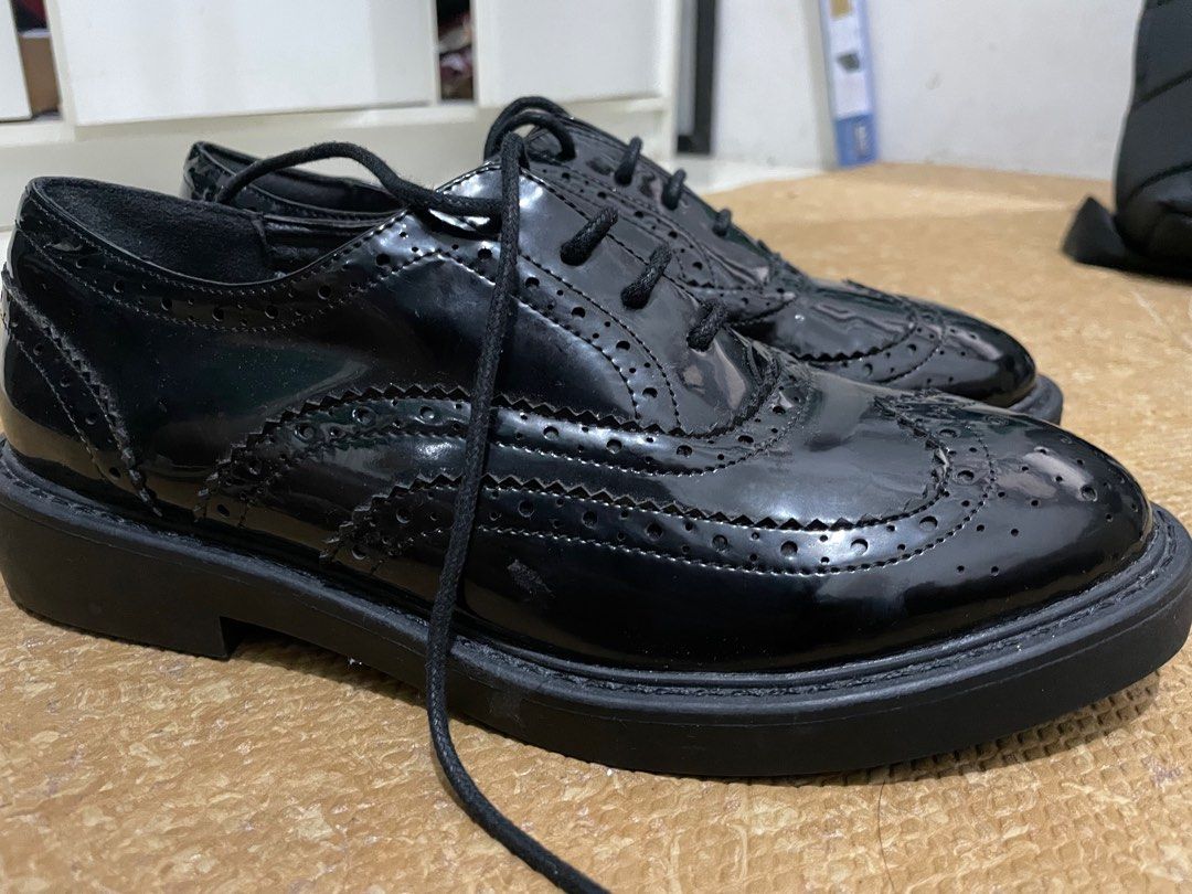 Patent Lace Up Flatform Brogues M S Fesyen Wanita Sepatu di Carousell
