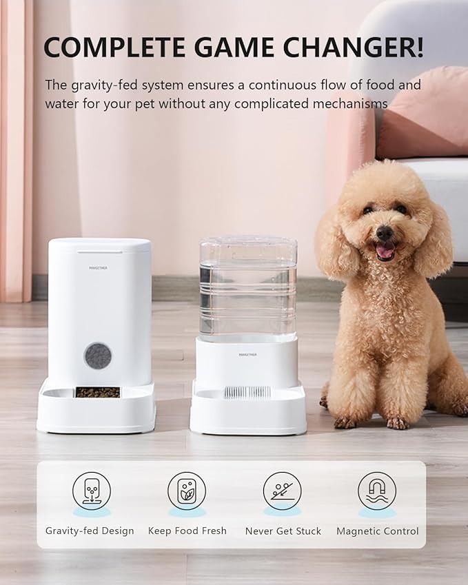 PAWGETHER 2 Pack Gravity Cat Feeder and Water Dispenser (Category: Homes & Other Pet Accessories) located in Manila. Submitted by faylano (Listing ID 1323658600, Image 1). Description: Gravity Feeder PHP 464 Water Dispenser PHP 544 Feeder and Dispenser Set PHP950 1 Gallon/3.5L Automatic Cat and Dog Feeder and Watererer with Pet Food Bowl for Cats/Dogs/Rabbits 1 x Automatic Gravity Feeder and 1 x Water Dispenser, At all times, ensure your pets hav