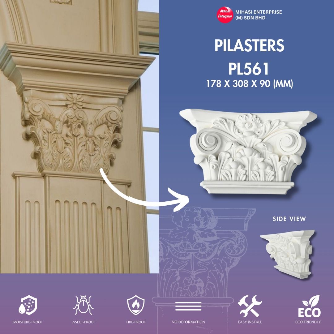 PL561 PILASTERS FLORAL DESIGN | WALL PILASTERS | HEAD PILASTERS | HOME ...