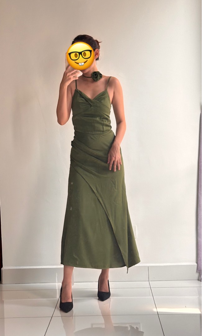 Satin choker dress sale