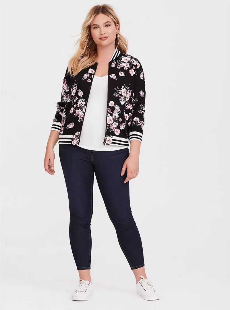 Torrid floral bomber jacket cheap