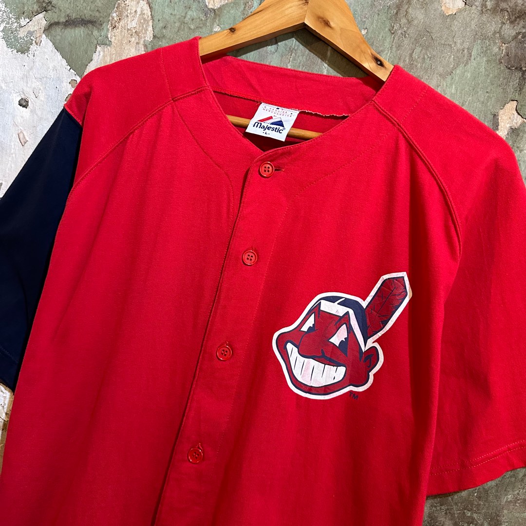 Vintage Majestic MLB Cleveland Indians Baseball Jersey, Men's Fashion ...
