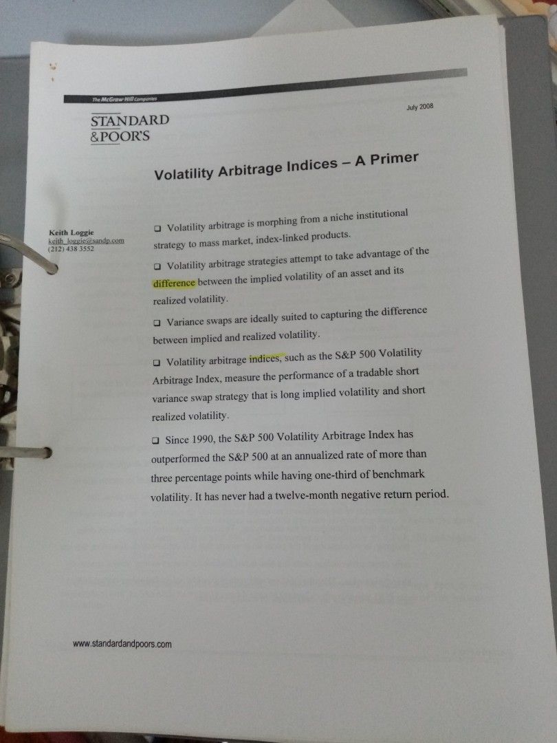 Volatility Arbitrage primer, Hobbies & Toys, Books & Magazines, Textbooks  on Carousell