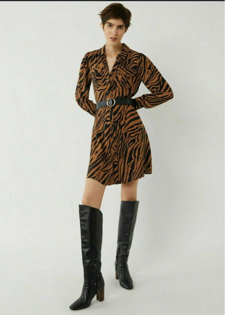 Leopard print shirt dress warehouse cheap